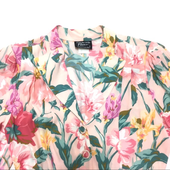 EUC Carol Little Petites floral peplum 40s top 4 S - Picture 3 of 6